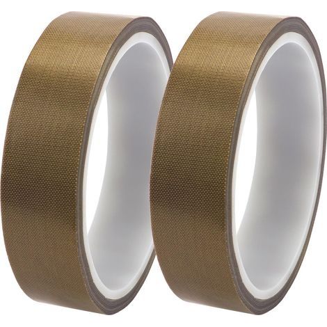 2Pcs PTFE Tape High Temperature Teflon Tape Polytetrafluoroethylene Tape for Vacuum Packing Machine (23mm x 10m) (1/5)