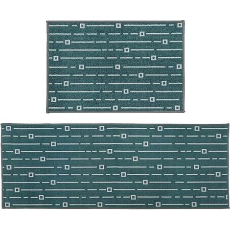 Savio Machine Washable Doormat and Runner, Teal (1/4)