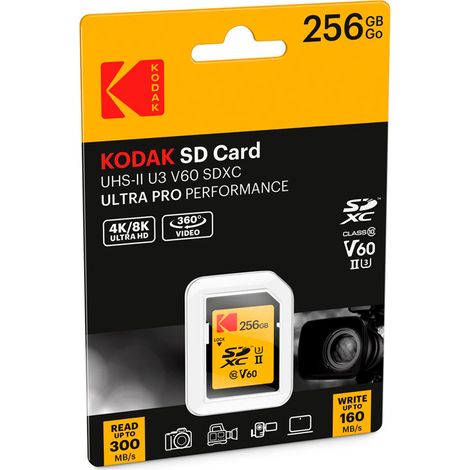 Tarjeta Kodak 256GB UHS-II U3 V60 Ultra Pro