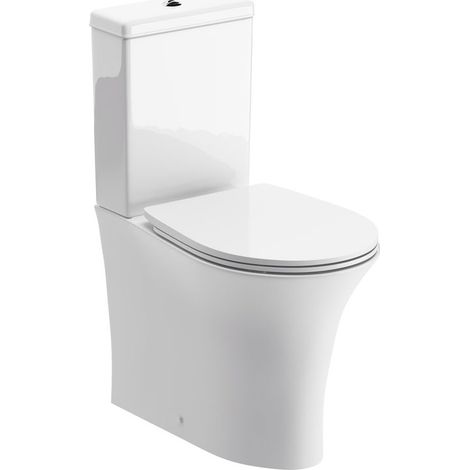 Signature Indus Rimless Close Coupled Fully Shrouded Toilet with Push Button Cistern - Soft Close Seat (1/5)