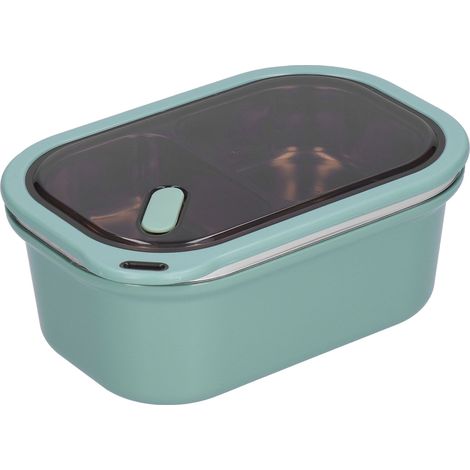 Boîte à bento en acier inoxydable 1,2 L, double paroi étanche, idéale pour les pique-niques scolaires (verte) (1/5)