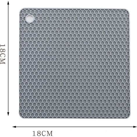 Lot de 4 dessous de plat en silicone antidérapant, réutilisables, résistants à la chaleur – gris nordique (1/5)