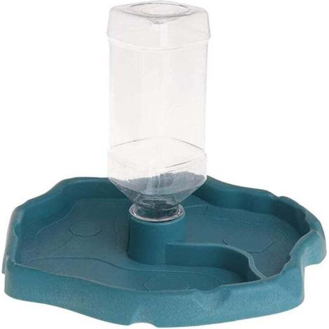 Distributore automatico di cibo e acqua per rettili – Ciotola blu 2 in 1 con bottiglia, adatta a tartarughe, gechi e draghi barbuti