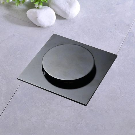 Passoire invisible carre pour salle de bain en acier inoxydable 15 x 15 cm (1/5)