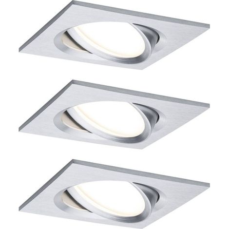 Paulmann Nova Plus 93080-Faretto LED da Incasso con Set di Base per Monete, orientabile, Rotondo, 84 mm, 50°, 3 x 6 W, 230 V, dimmerabile, 2700 K, Colore: Nero Opaco, Alluminio, 3 pezzi (1/4)