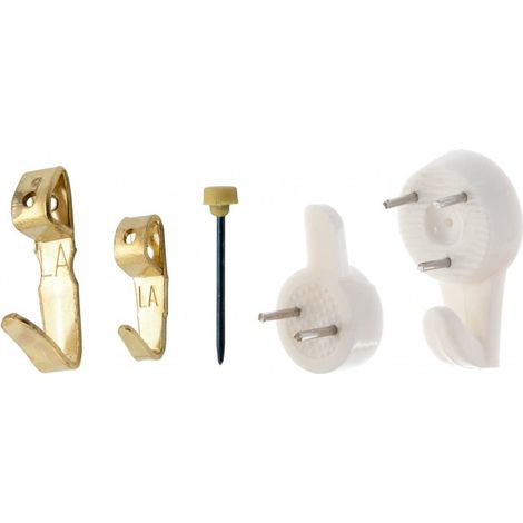 Set di 22 ganci assortiti in acciaio e cemento per quadri e cornici LE CROCHET FR Centrale Brico