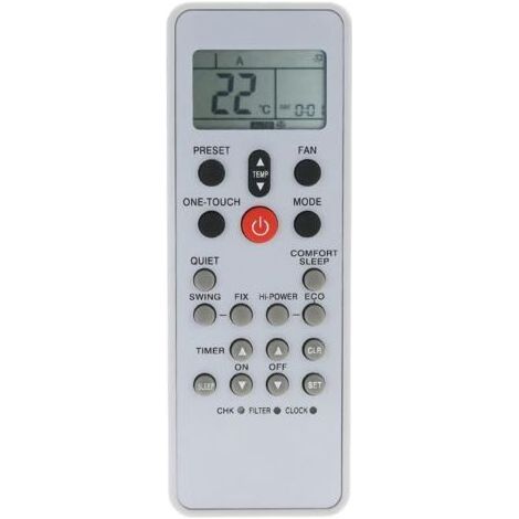 Télécommande de remplacement pour climatiseur Toshiba WC-L03SE – Longueur 15 cm – Largeur 5,5 cm – Compatible avec 2 piles AAA (1/5)