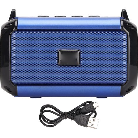 Enceinte Bluetooth Portable 360° Stéréo avec Réduction de Bruit et Câble de Charge Bleue (1/5)