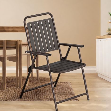 Chaise de salle à manger marrón en métal PP 63 x 55 x 93 cm (1/5)