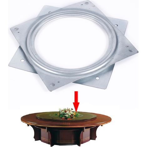 6 Pouces Carré Lazy Susan Roulement Rotatif Pivotant Platine Acier Galvanisé pour Armoires de Cuisine Comptoir Pantry. (1/5)