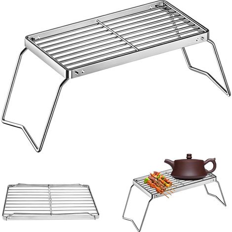 Grille de barbecue pliable 30x16 cm, portable pour camping, randonnée et pique-nique. (1/5)