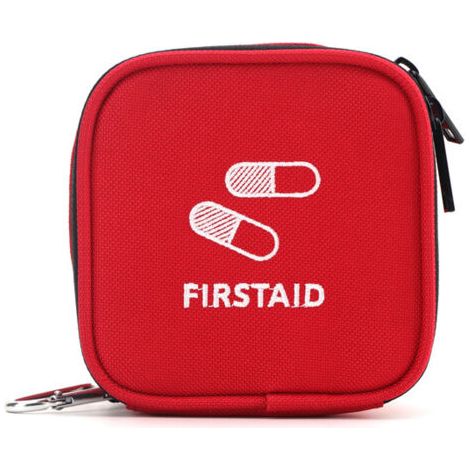 Trousse de premiers secours portable Oxford Red pour la maison, le camping et la randonnée, compacte et robuste pour les urgences et les premiers secours (1/5)