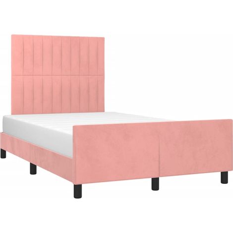 Bettgestell mit Kopfteil Rosa 120x200 cm Samt vidaXL (1/5)