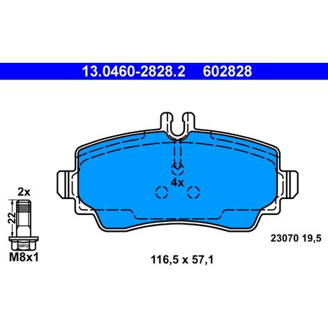 Kit de plaquettes de frein, frein à disque ATE 13.0460-2828.2 MERCEDES-BENZ