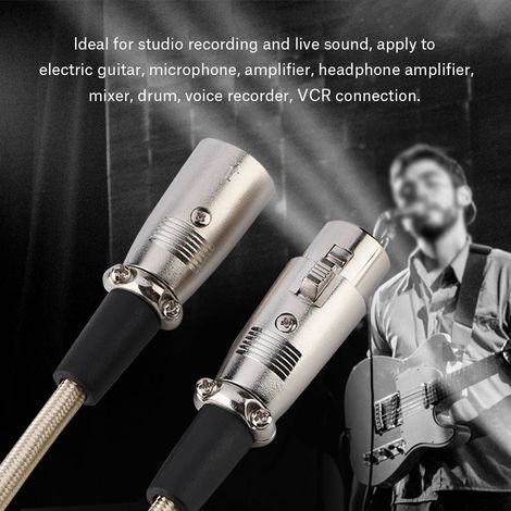 Câble audio pour microphone XLR mâle vers XLR femelle (3 broches), 5 mètres / 16,4 pieds (1/5)
