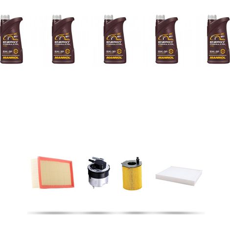 Kit tagliando 4 FILTRI e 5L OLIO compatibile con Ford Focus C-Max TDCI 1.6 80kw dal 2003 (1/5)