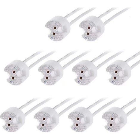 Base de 10 Pièces, Connecteur MR16, G4, GU5.3, GZ4, MR11, 12V Halogène Incandescent LED douille de lampe, Base en Céramique (1/5)