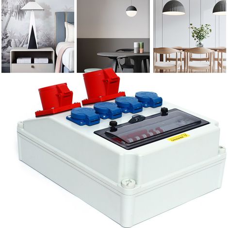 Kombi Wandsteckdose 16A 32A 4-polig IP54 Schutzkontakt-Steckdose CEE Combo