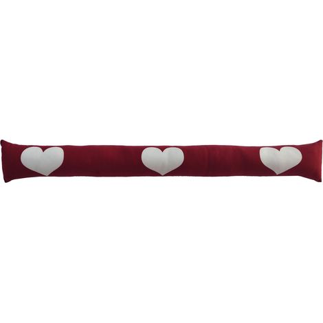 TrendLine Zugluftstopper Herzen dunkelrot Zugluft Durchzug 90cm Zugluftrolle
