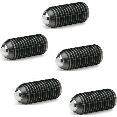 Ganter Norm elementi GN 615.3 della M5 di K – federnde Stampa pezzi con esagono incassato, Nero, GN 615.3-M6-KS