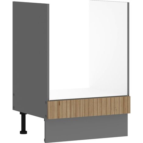 Küche AVA Eiche Artisan Herdschrank 60 cm Lamellenoptik Küchenzeile Einbauküche (1/5)