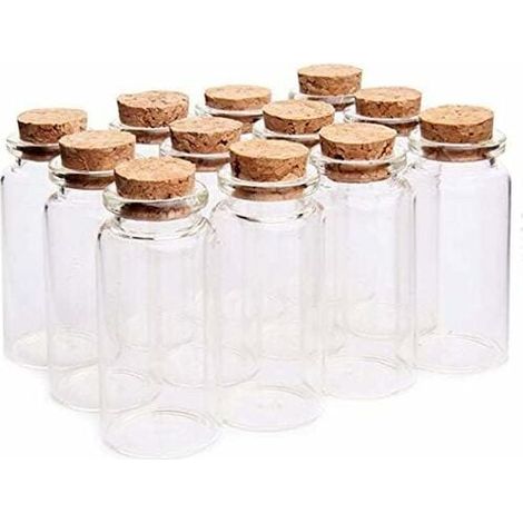 18 Stück 10 ml Mini-Glasflaschen Probengläser mit Deckel, 10 ml leere Probenglasflaschengläser, Minifläschchen mit Deckel für DIY-Dekoration, pa (1/5)