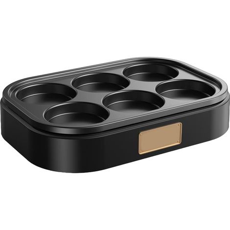 Poêle à œufs 6 trous antiadhésive, machine à hamburgers multifonction pour petit-déjeuner sans couvercle (1/5)
