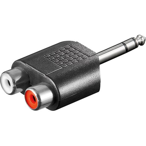 adattatore rca audio spina jack stereo 6.35 mm a 2 x presa rca (1/3)