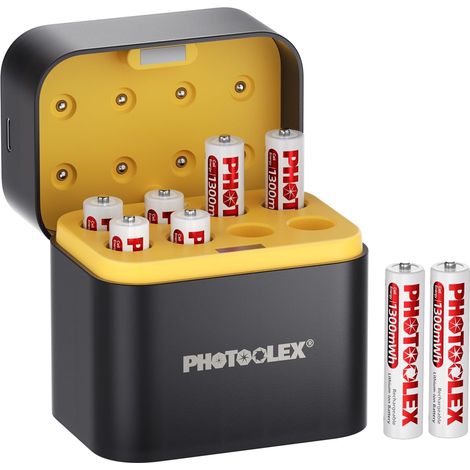 Lot de 8 Piles Rechargeables AAA Lithium avec Chargeur, 1300mWh Batteries 1.5V AAA de Haute capacité, Batterie Rechargeable Triple A Li-ION de Longue durée avec Chargeur Rapide (1/5)