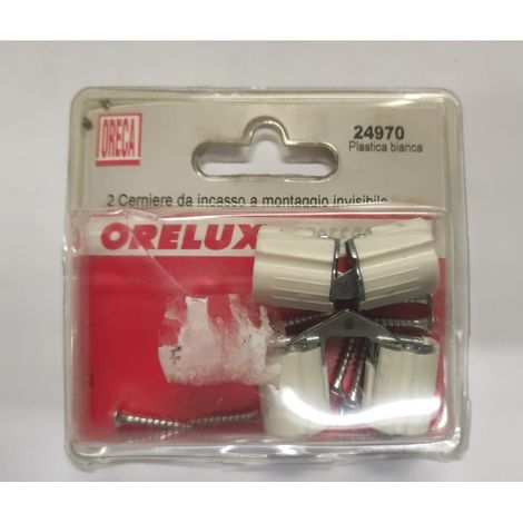 ORECA - CERNIERE BIANCHE A INCASSO A MONTAGGIO INVISIBILE 16X18,2MM PZ2