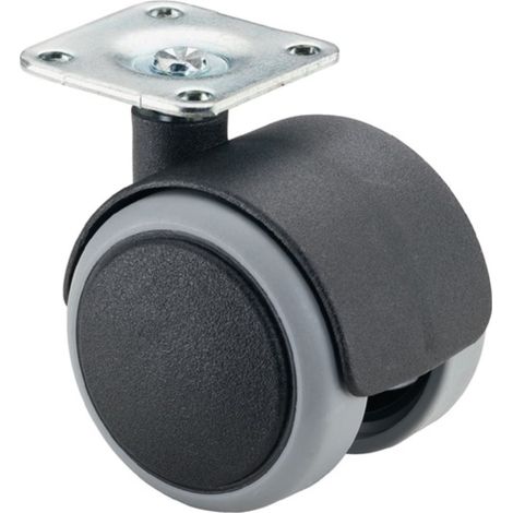 BS Rollen Doble rueda plástico poliamida blanda con placa de atornillar Rueda-Ø 40 mm 30 kg - F76.040.PL (1/2)