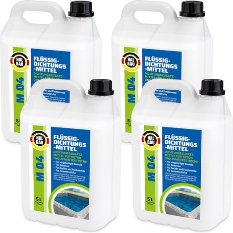 HALBAU Flüssiger Dichtungsmittel für Beton Zementestrich Mörtelzusatzmittel Plastifizierer M04 - 20L