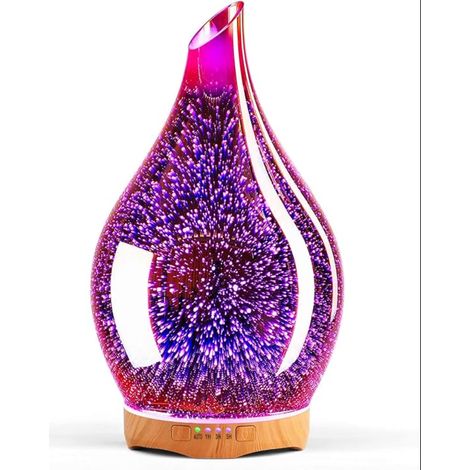 Humidificateur diffuseur d'arômes,humidificateur ultrasonique 3D en or rose, silencieux,7 LED changeantes de couleur,humidificateur d'ambiance sans BPA, décoration pour la maison,le yoga (1/5)