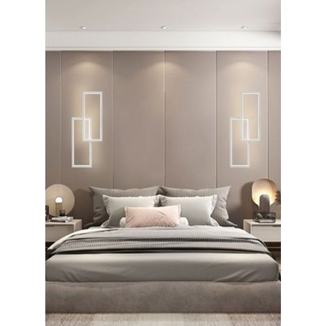 TrAdE Shop Traesio - Applique Doppio Rettangolo 32 W Da Parete Abat Jour 3 Temperature Luce Aq25-b3c -