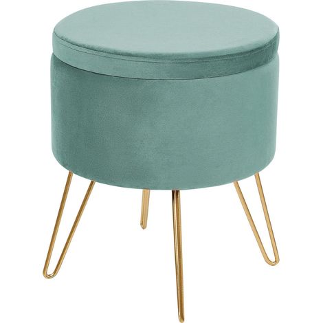 Storage Pouffe SILAS Velvet Mint Green