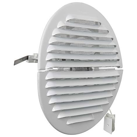 La Ventilazione GABDF160R Grille de ventilation ronde pliable en aluminium verni blanc avec filet anti-coupe, diametre 175 mm (1/5)