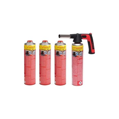 ROTHENBERGER Industrial RS 300 Chalumeau Recharge y compris 4 x Multigas 338g Piezo 180-360 °C rotation/dessus de la tête Chalumeau à gaz - 1500005150