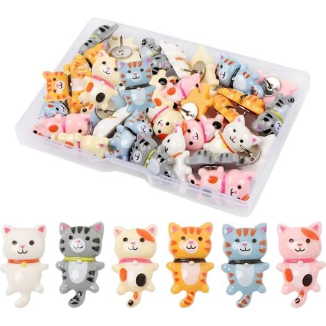 Juego de 120 chinchetas de colores, bonitas chinchetas decorativas para tablones de anuncios. (1/4)
