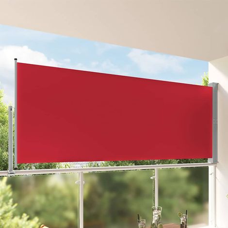 Auvent latéral rétractable de patio 140 x 300 cm Rouge (1/5)