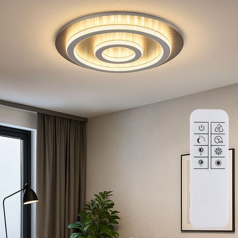 LED Deckenlampe dimmbar mit Fernbedienung Kristall Deckenleuchte Wohnzimmerlampe, Farbwechsel, 40W 1300lm warmweiß-kaltweiß, D 45 x 5,5 cm