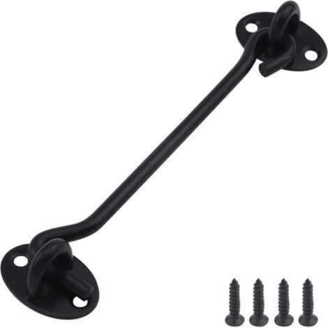 Loquet à crochet en acier inoxydable de 148 mm, verrou de sécurité pour porte de cabine, fenêtre, porte de grange coulissante,noir