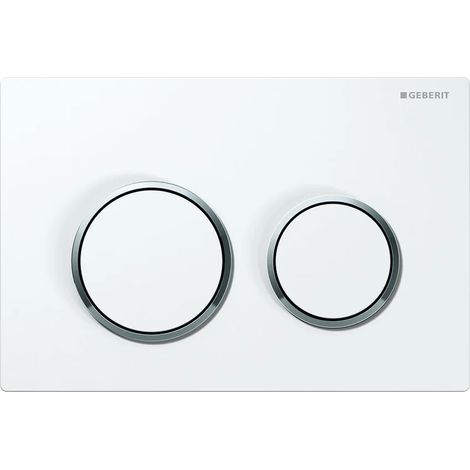 PLACCA DI COMANDO 2 TASTI OMEGA 20- Bianco Anelli Cromo GEBERIT