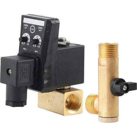 Automatic electronic time-delay drain valve, G1/2 DN15 Electric drain valve for condensate drainage from air compressors (G2) (1/4)
