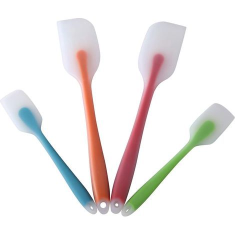 Set of 4 silicone spatulas – Flexible, heat-resistant spatula (450°F) with stainless steel core – Premium food-grade kitchen utensils – No (1/5)