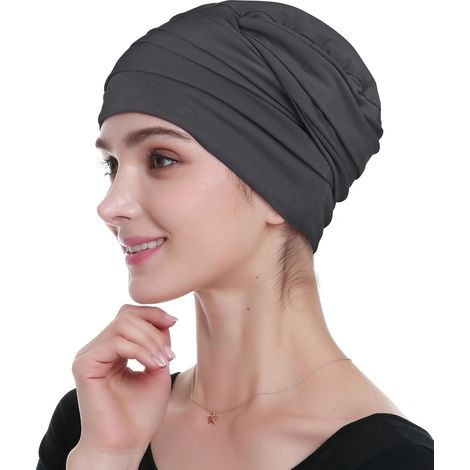 Chemotherapie-Haube für Frauen – 1 Stück – Bambusviskose – weich und atmungsaktiv – bei Haarausfall – Einheitsgröße (1/5)