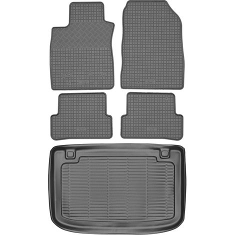 Set di tappetini in gomma per auto e tappetino per bagagliaio per Renault Clio IV Hatchback dal 2012 al 2019 (1/5)