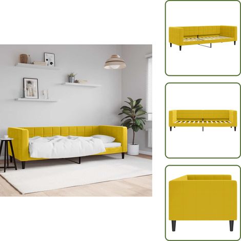 Letto giallo - vidaXL Letto da Giorno Giallo 80x200 cm in Velluto - Divano letto 2 in 1
