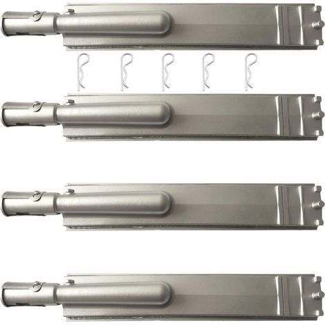 Lot de 4 brûleurs de barbecue robustes en acier inoxydable moulé pour Bull, Cal Flame, Lion, Blaze, Turbo, Beefeater, Thermos, Char Broil, Jenn Air, Nexgrill (1/5)