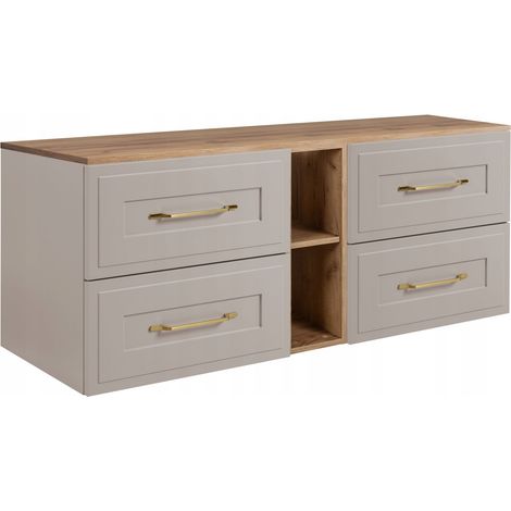 Meuble de salle de bain 140 cm - Kashmir Chêne - Design moderne - Espace optimisé et qualité supérieure (1/5)