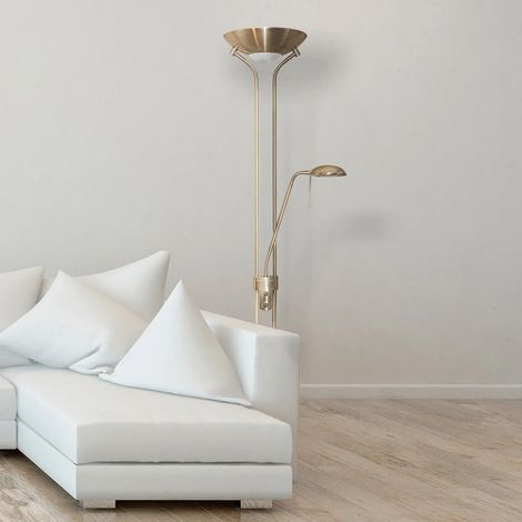 [GEBRAUCHT] B-Ware Searchlight Stehleuchte dimmbar JERIK altmessing Lampe Leuchte 180cm 5,3kg (1/2)